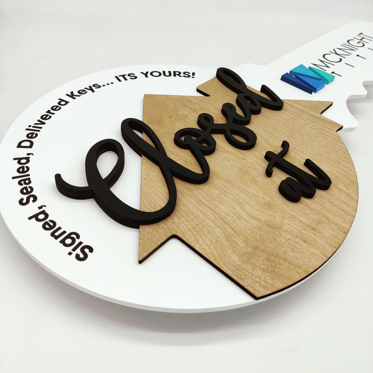 Key Shaped Props «Closed at» Realtor Closed Sign - Real Estate Store