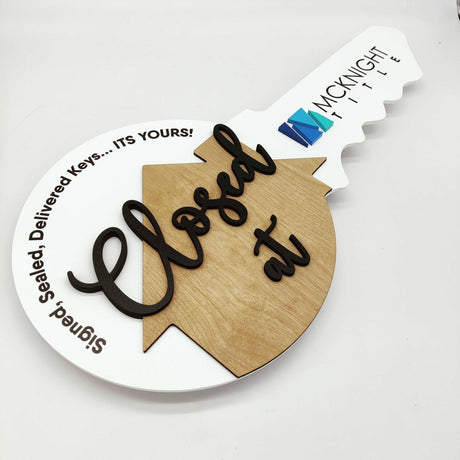 Key Shaped Props «Closed at» Realtor Closed Sign - Real Estate Store
