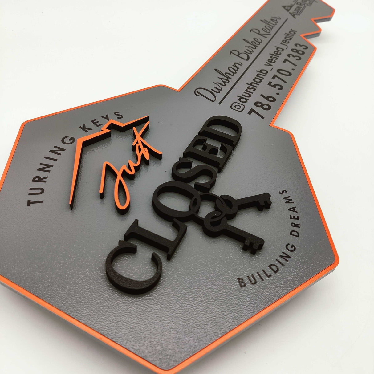 Key Shaped Props Just Closed Realtor Sign - Real Estate Store