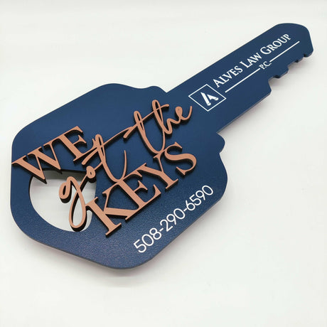 Key Shaped Props Key Sign with Caramel 3D We got the keys - Real Estate Store