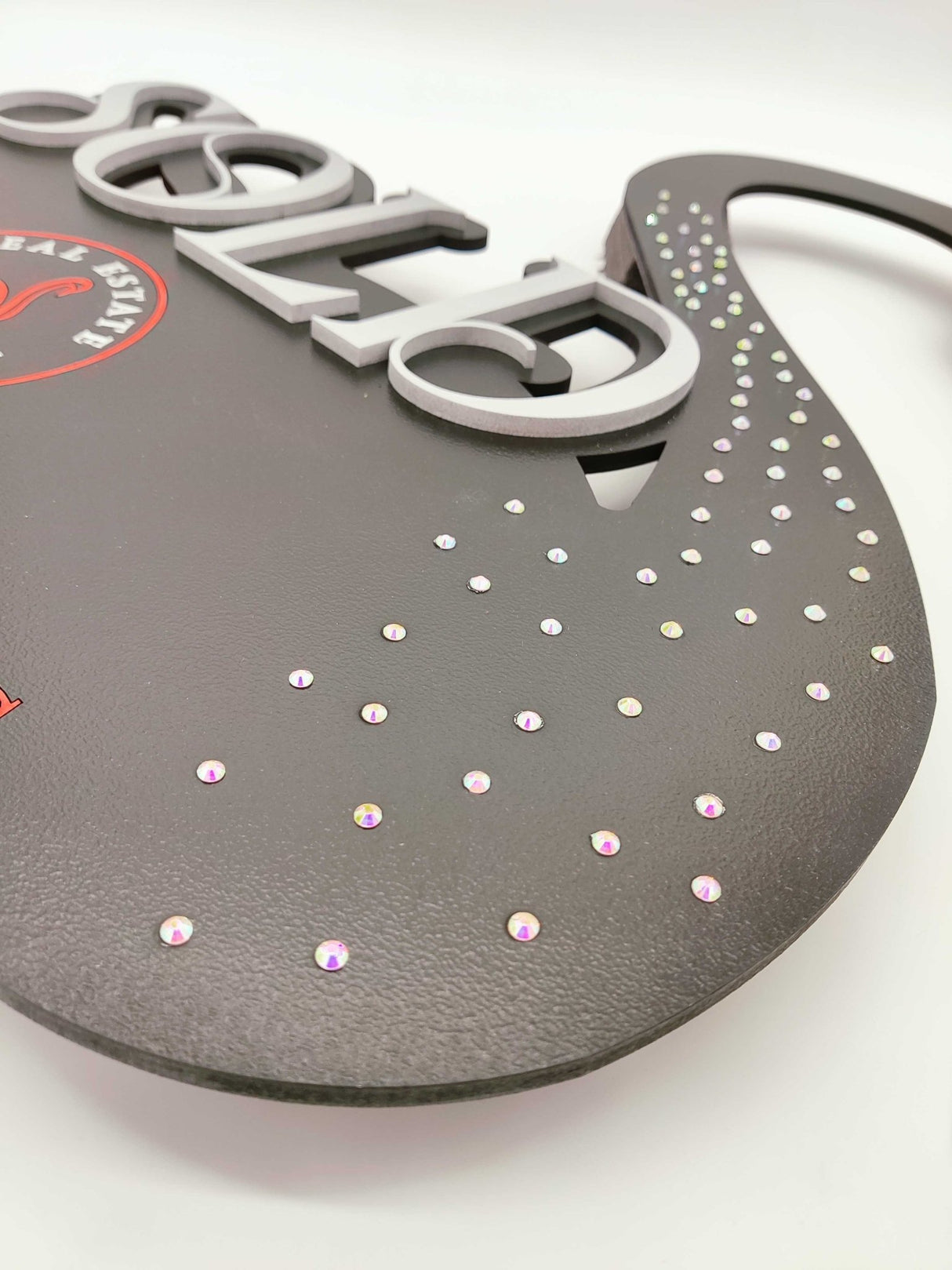 Key Shaped Props Personalized Sign Featuring Authentic Rhinestones - Ideal Gift for Realtors - Real Estate Store