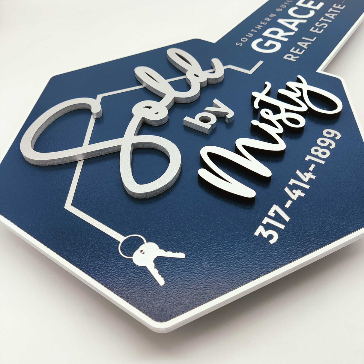 Key Shaped Props Sold by ,,your name,, Realtor Sign - Real Estate Store