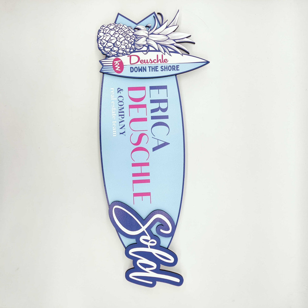 Key Shaped Props Surfing Board, Custom Shape Sold Sign - Real Estate Store