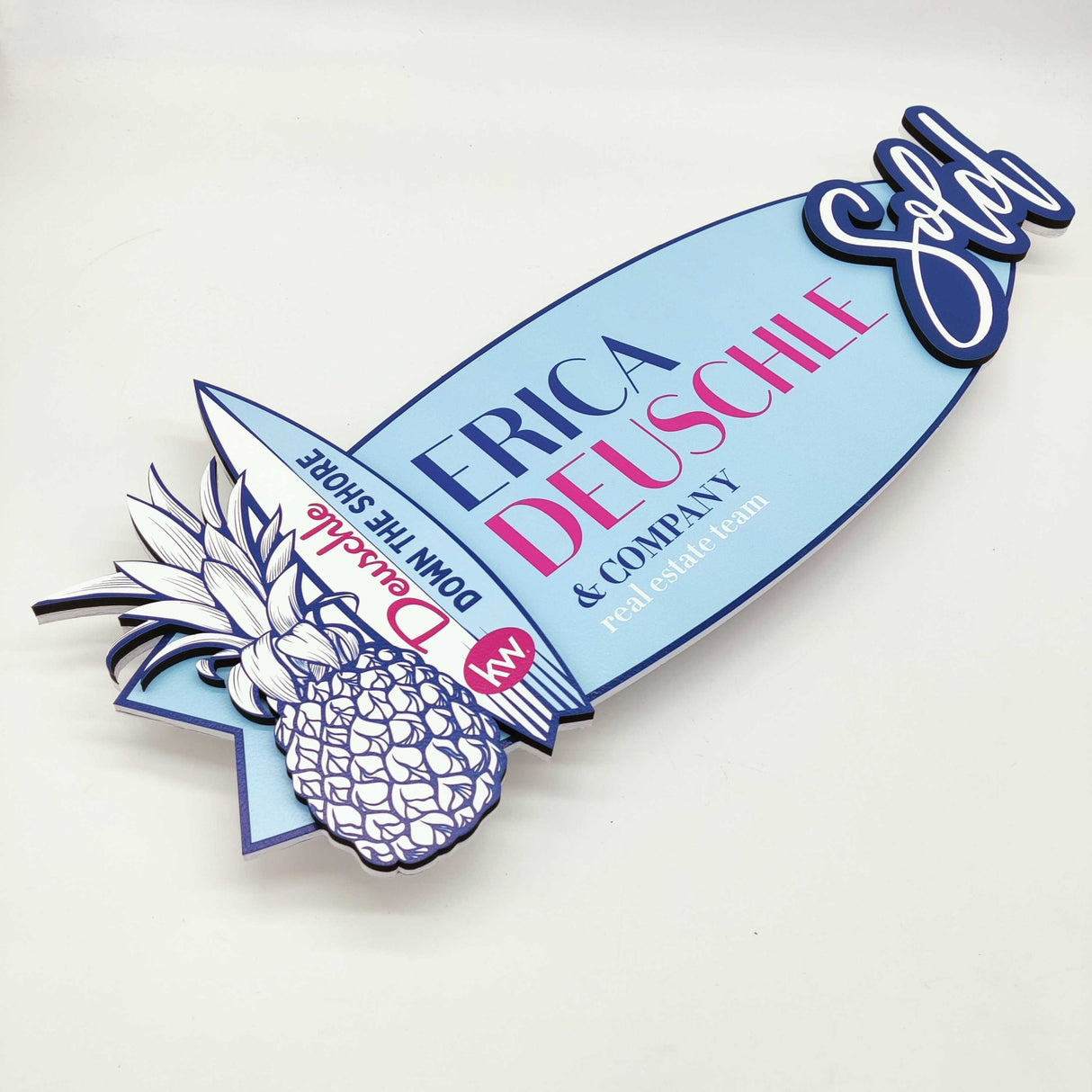 Key Shaped Props Surfing Board, Custom Shape Sold Sign - Real Estate Store