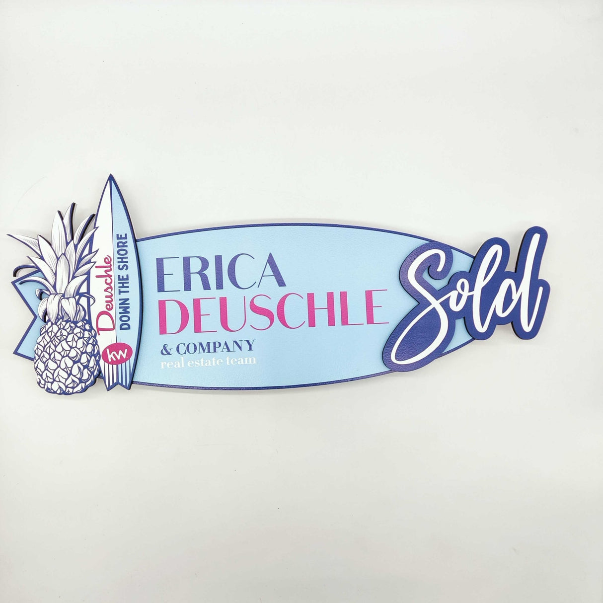 Key Shaped Props Surfing Board, Custom Shape Sold Sign - Real Estate Store