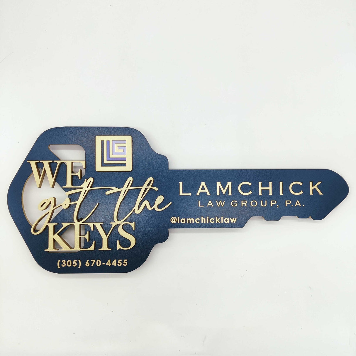 Key Shaped Props We got the keys Navy Blue Sign - Real Estate Store