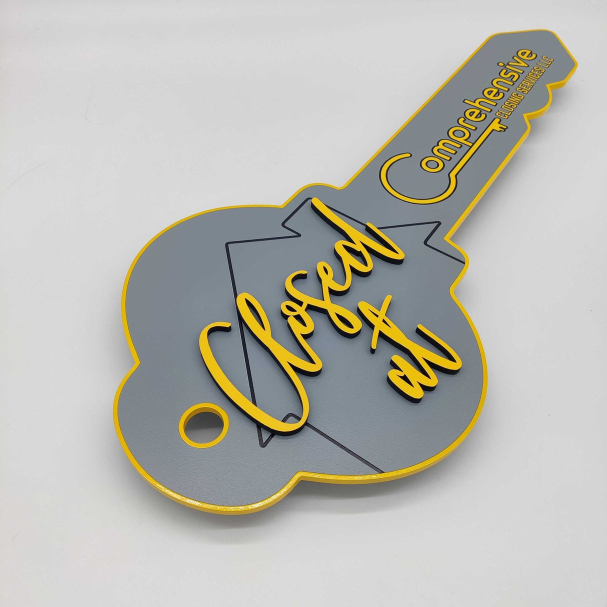 Key Shaped SIgn "Closed at" - Real Estate Store