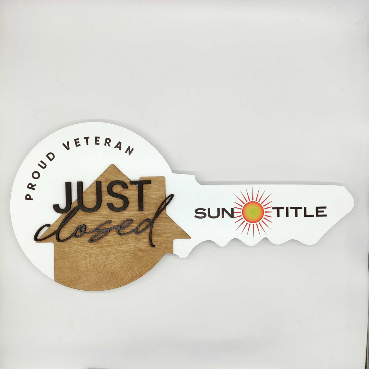 Key Shaped Sign "Just Closed" - Real Estate Store