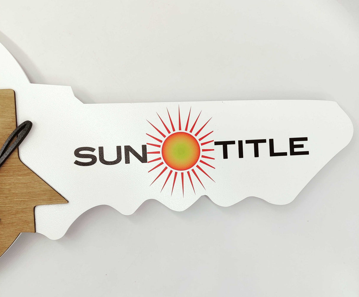 Key Shaped Sign "Just Closed" - Real Estate Store