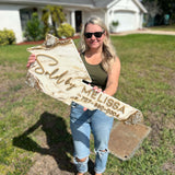 Key Shaped Sign made with White Epoxy Resin «Sold» - Real Estate Store