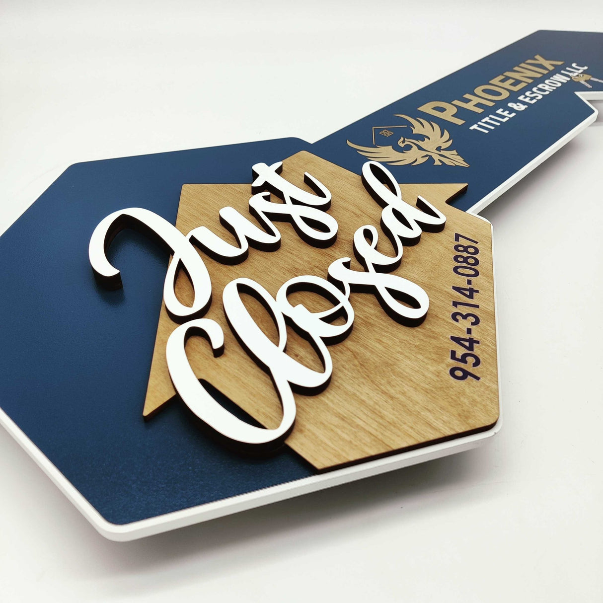 Key Shaped Sign Props «Just Closed» for Real Estate - Real Estate Store