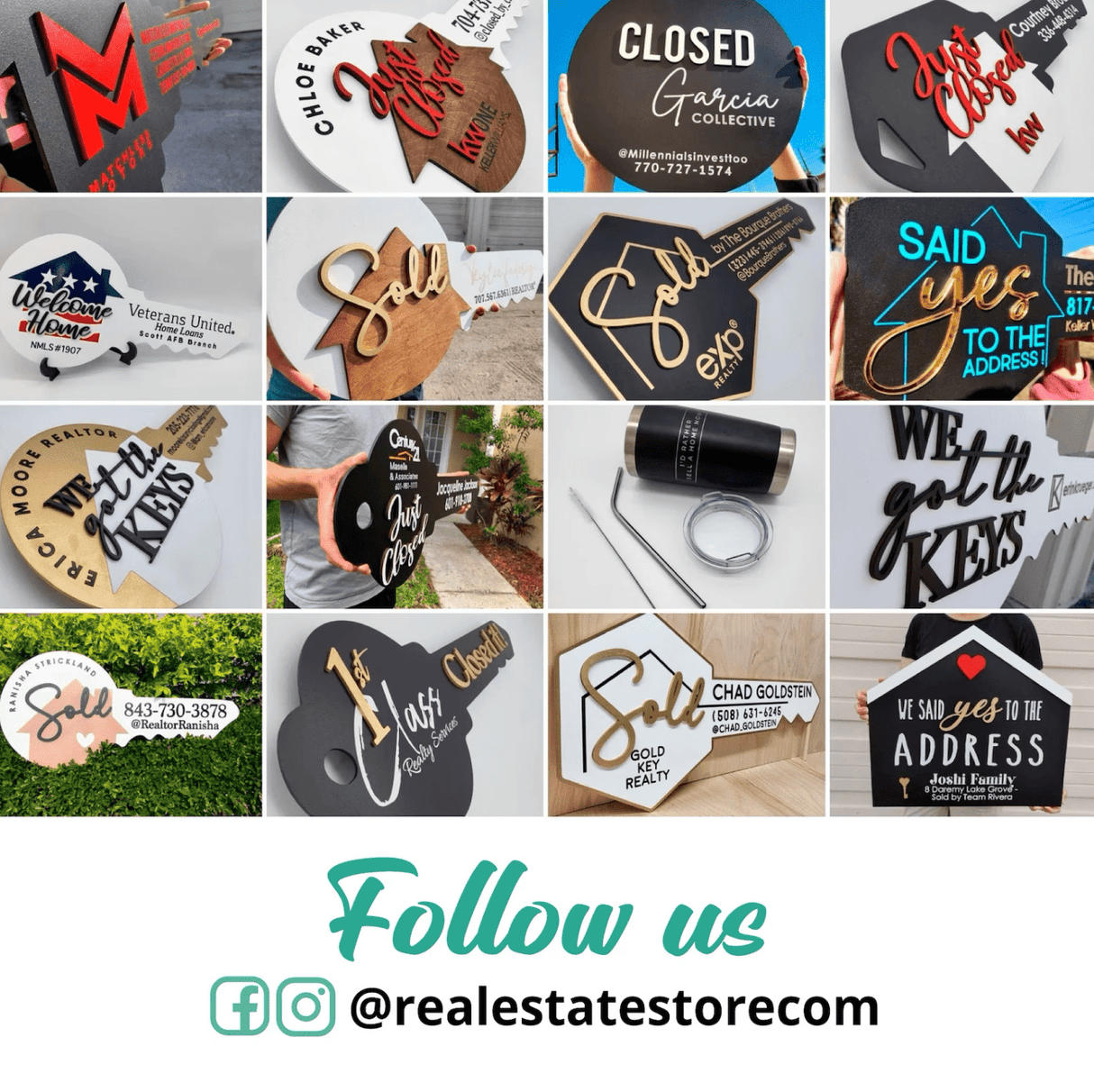 Key Shaped Sign Props «Sold» - Real Estate Store