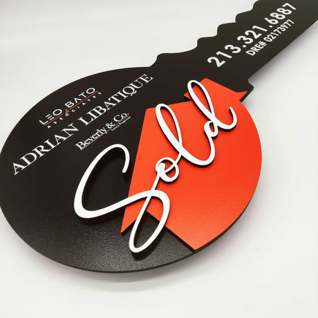 Key Shaped Sign Props «Sold» - Real Estate Store