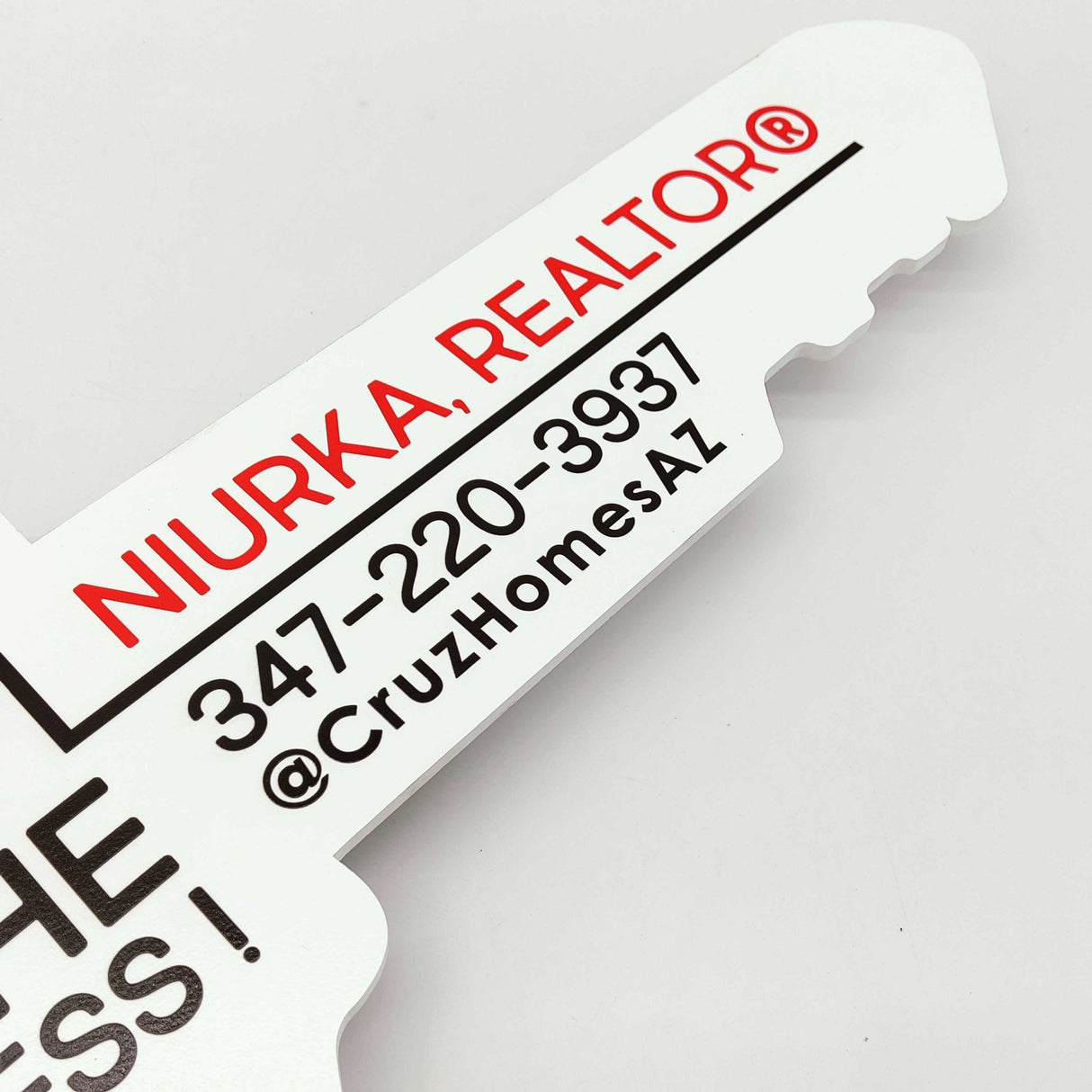 Key Shaped Sign "Said Yes To The Address" - Real Estate Store