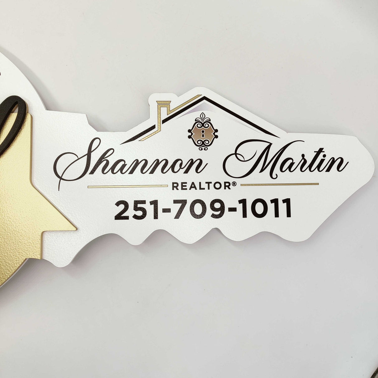 Key Shaped Sign "Sold" - Real Estate Store