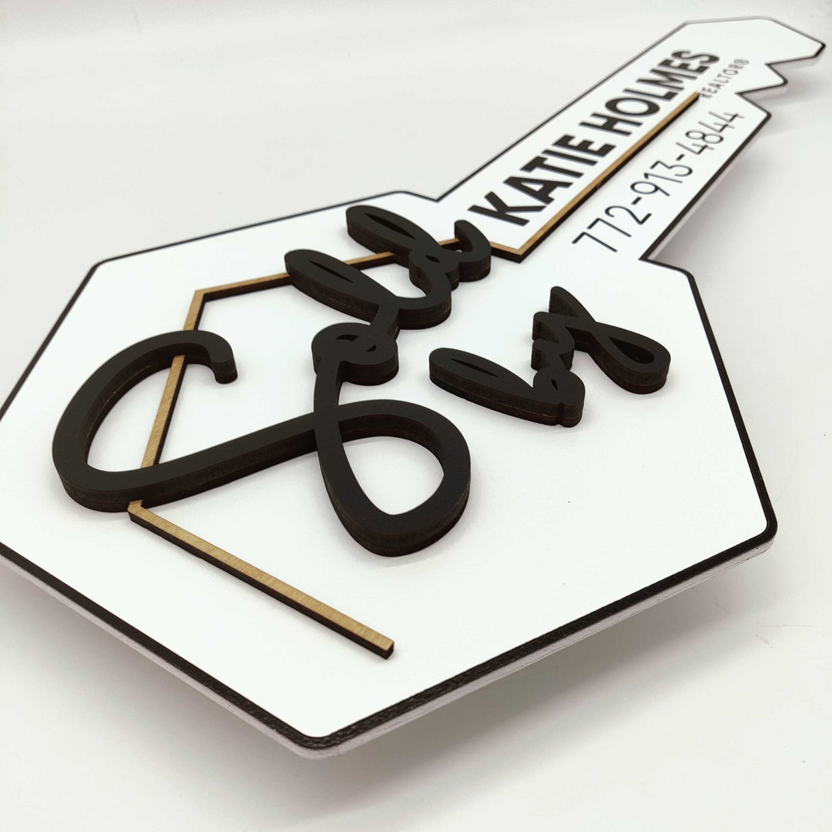 Key Shaped Sign «Sold by» - Real Estate Store