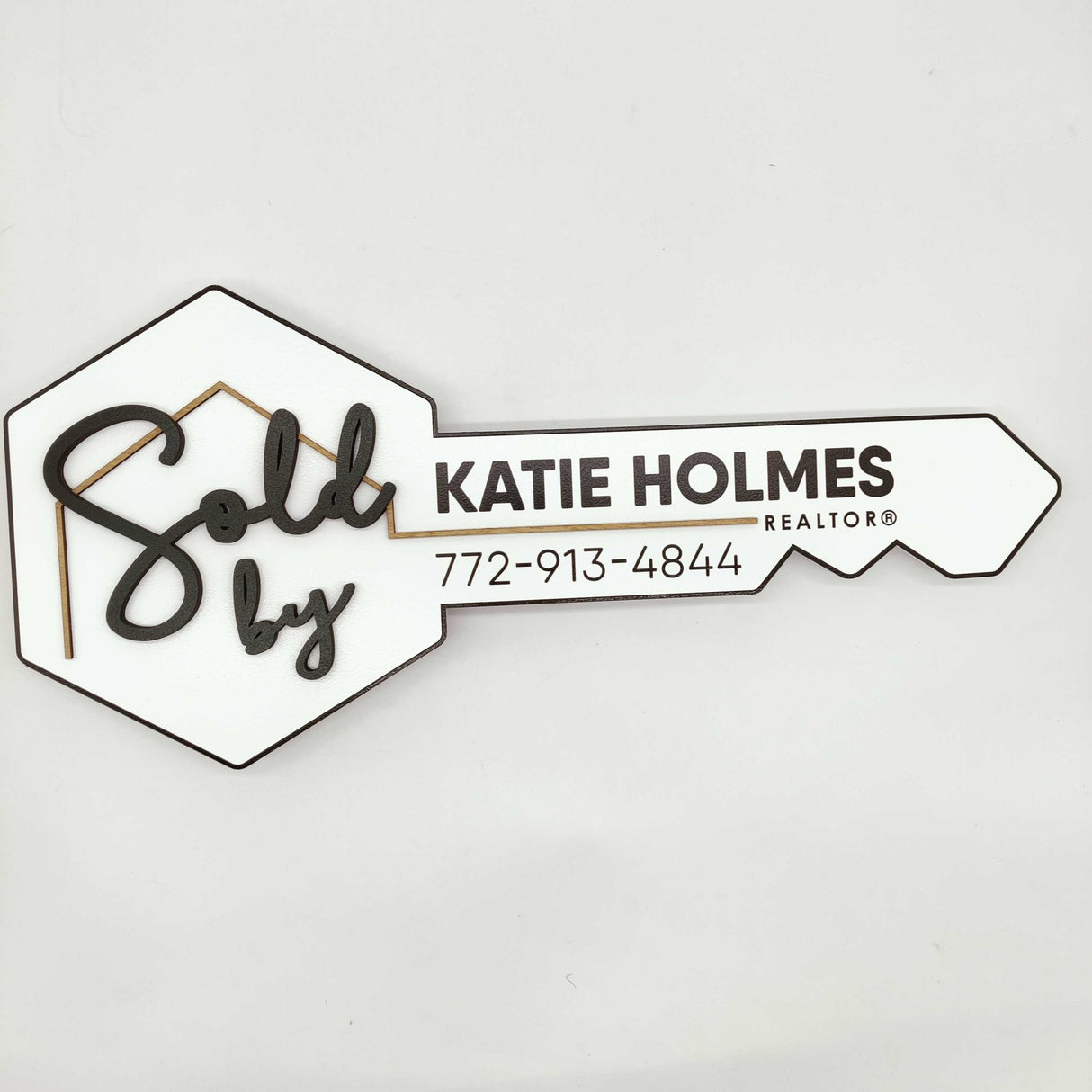 Key Shaped Sign «Sold by» - Real Estate Store
