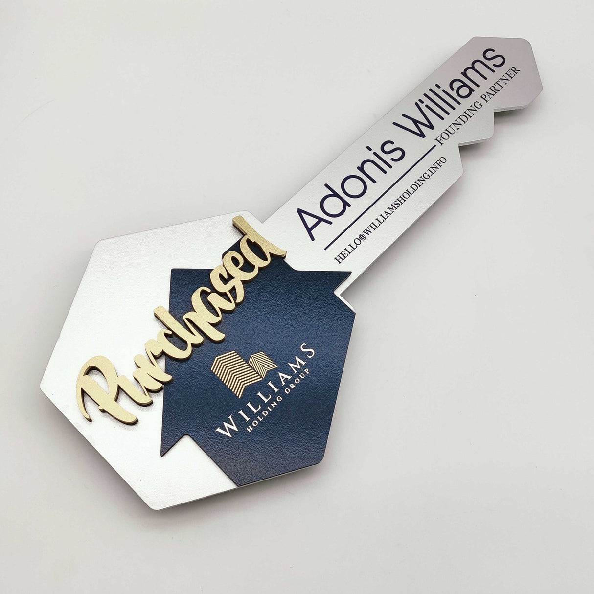 Key Shaped Sign"Purchased" - Real Estate Store