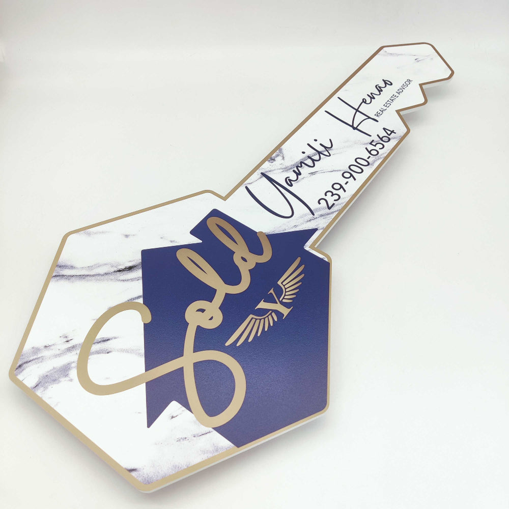 Printed Sold Sign with Marble Effect