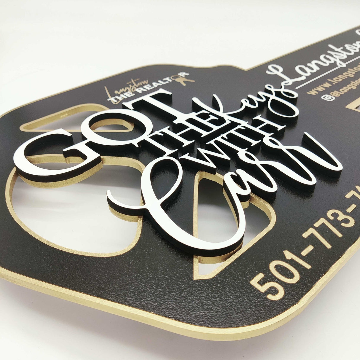 Modern Key ShapedSign «Got The Keys» - Real Estate Store