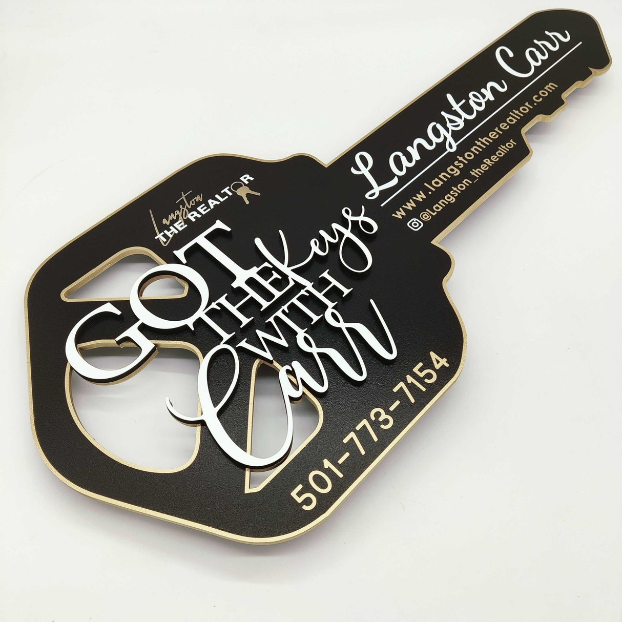 Modern Key ShapedSign «Got The Keys» - Real Estate Store