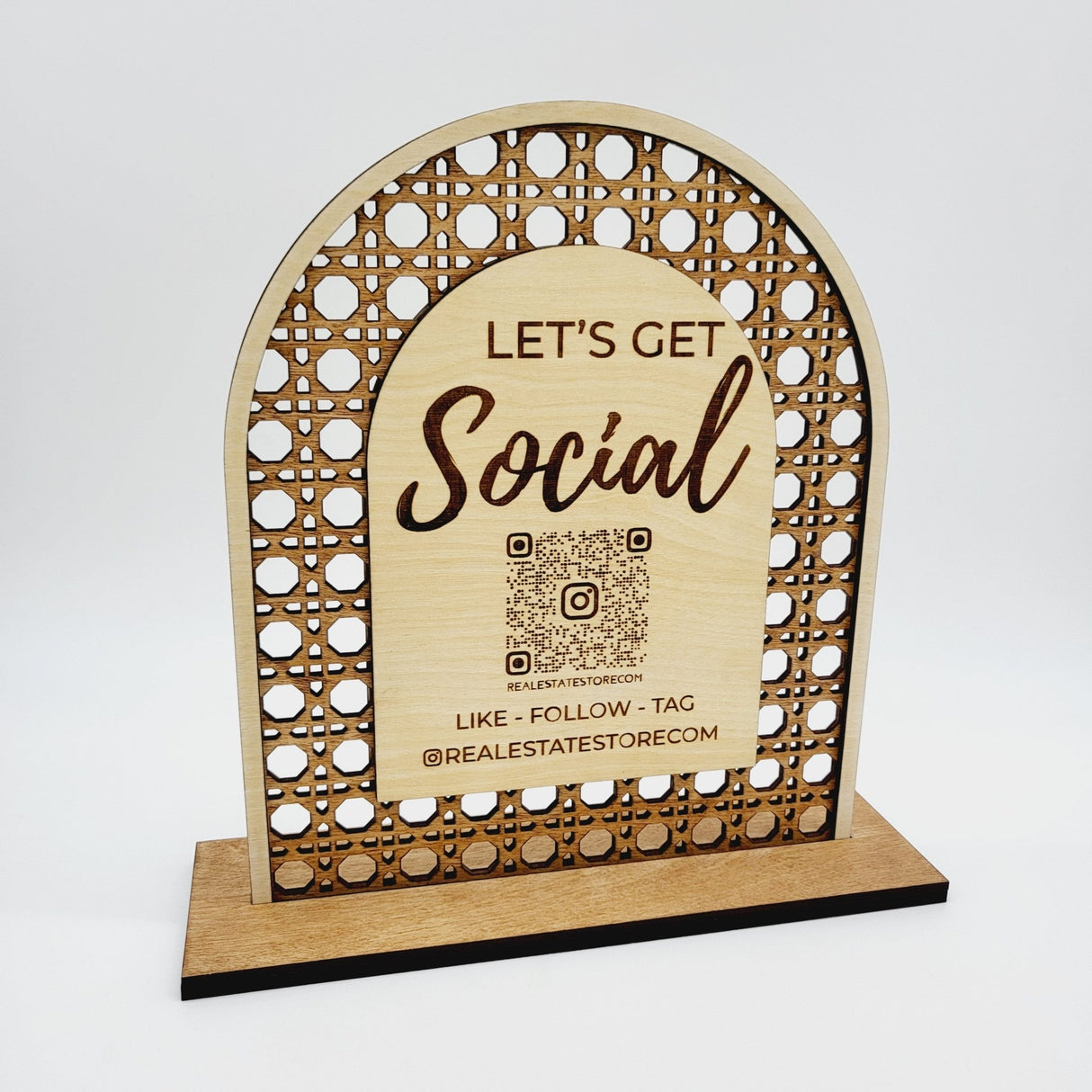 Office Desk Let's Get Social - Office Desk Sign - Real Estate Store