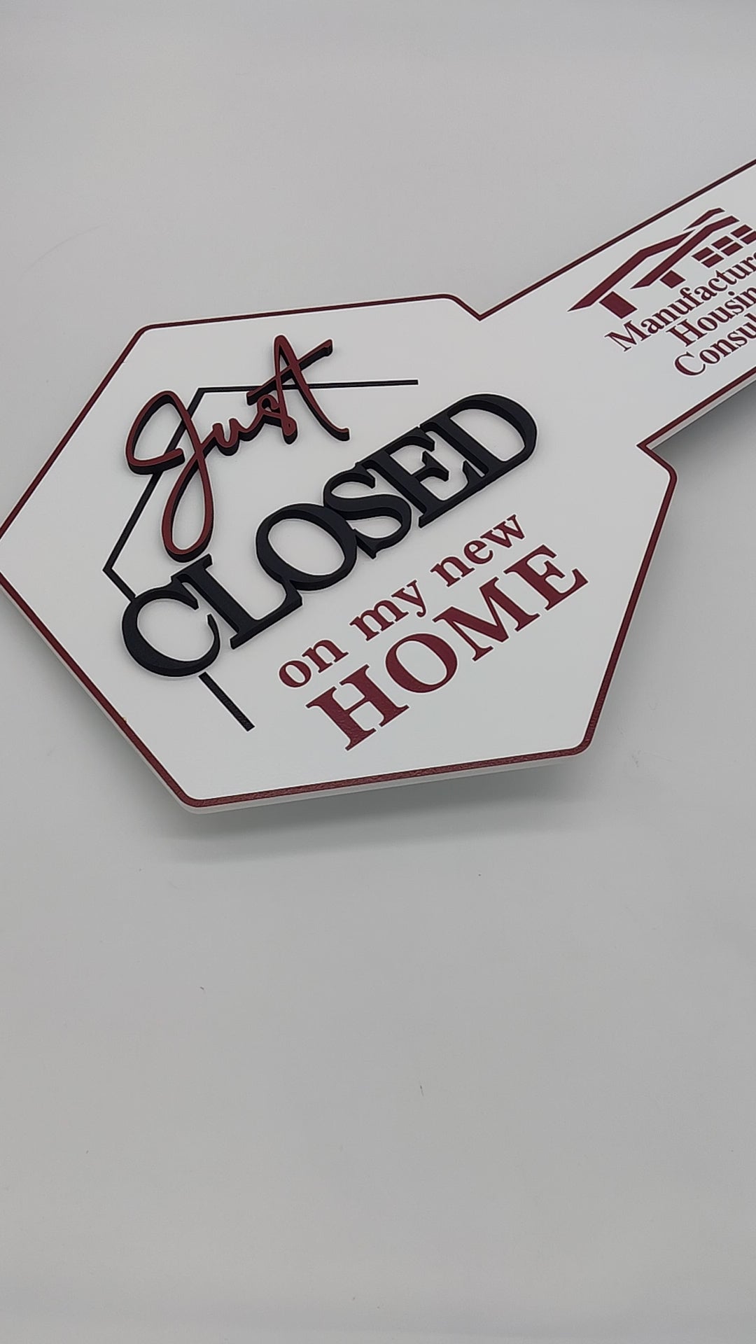 White Key Shaped Just Closed On My New Home Key Sign