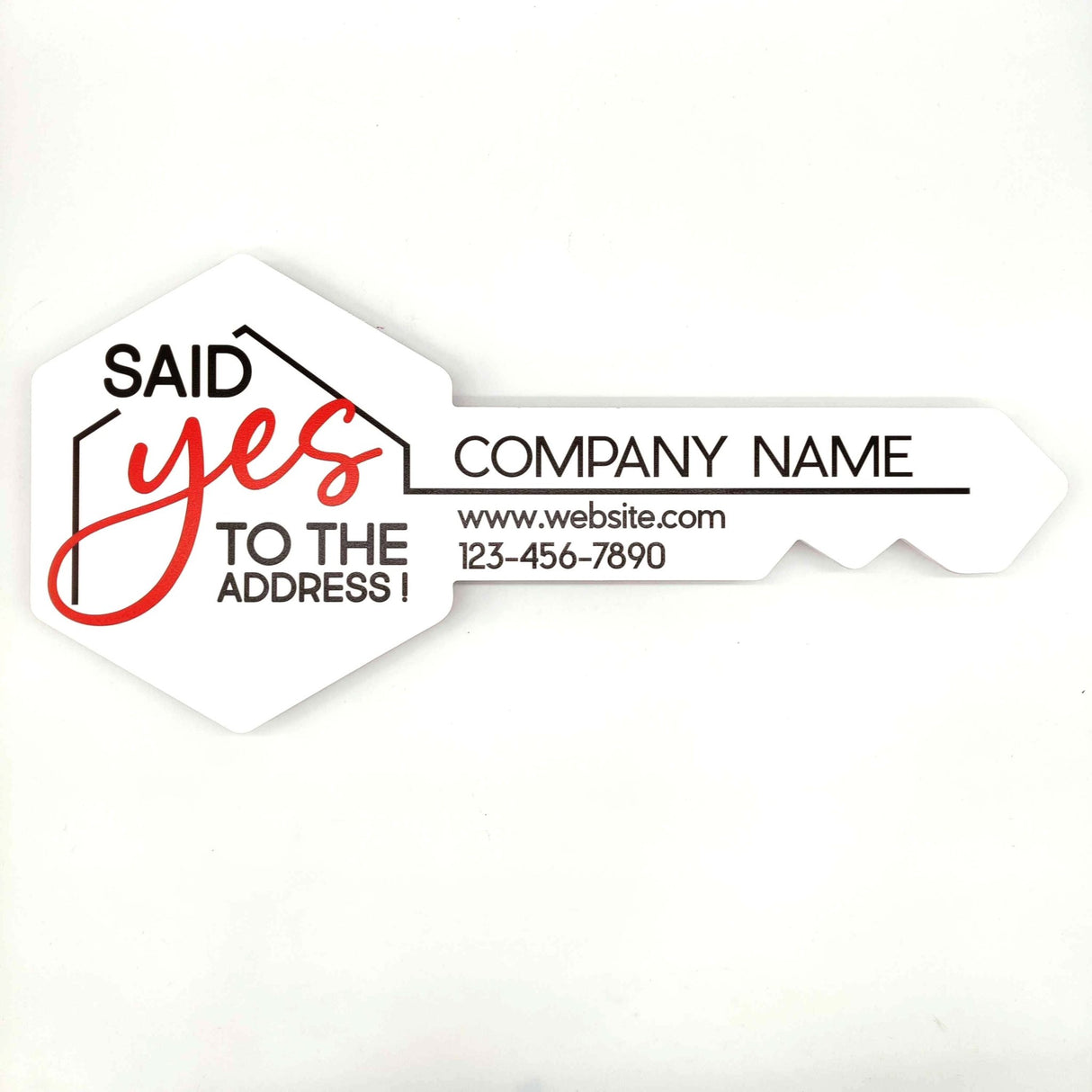 Printed Hexagon Key Shaped Prop «Said Yes To The Address» - Real Estate Store