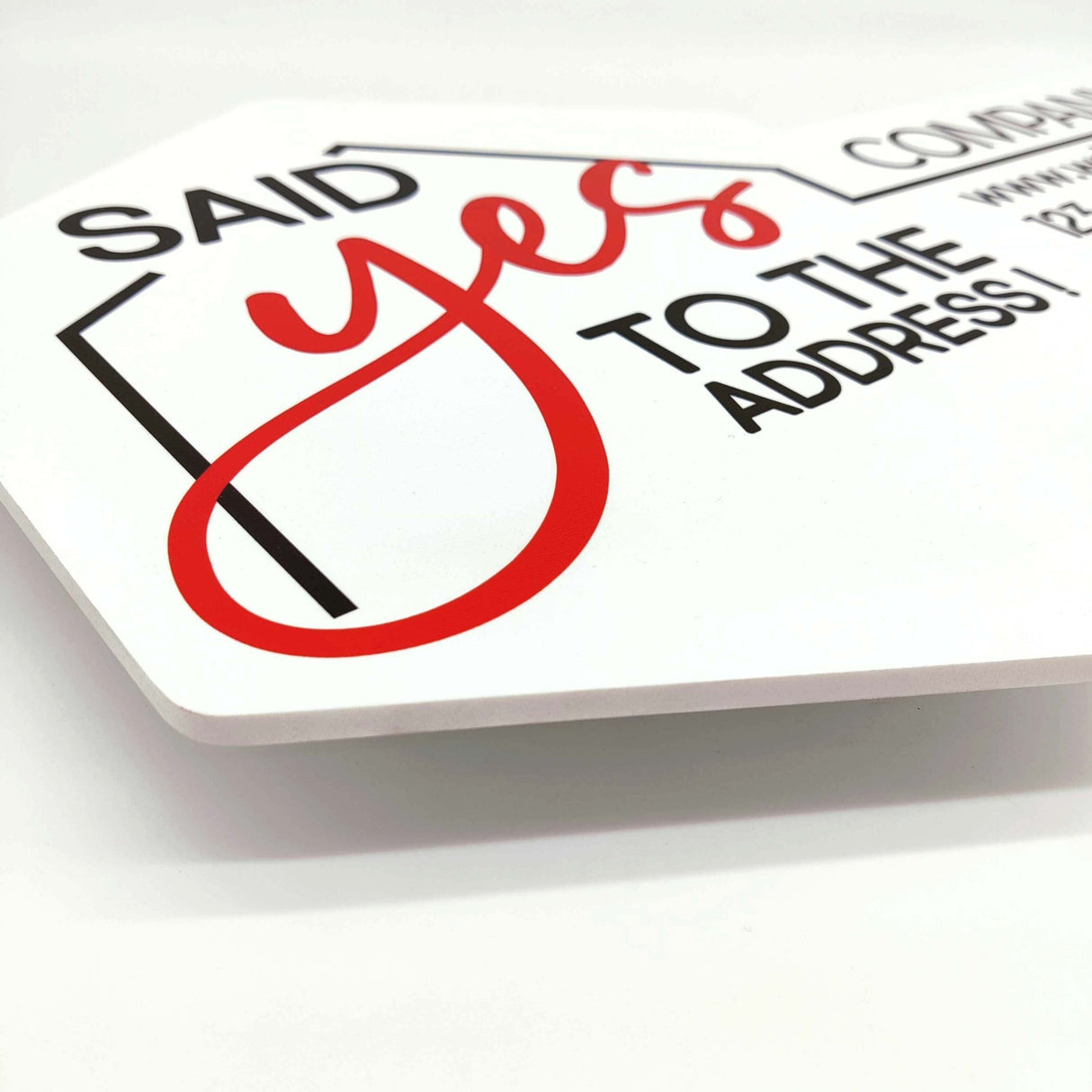 Printed Hexagon Key Shaped Prop «Said Yes To The Address» - Real Estate Store
