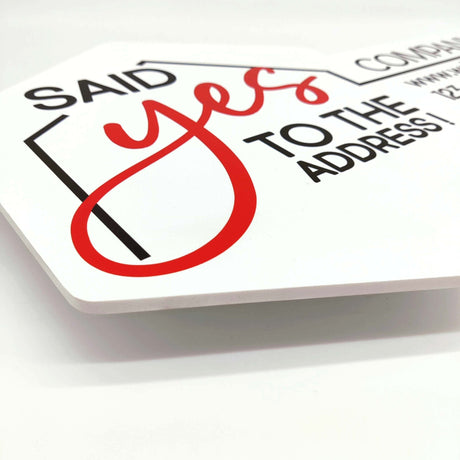 Printed Hexagon Key Shaped Prop «Said Yes To The Address» - Real Estate Store