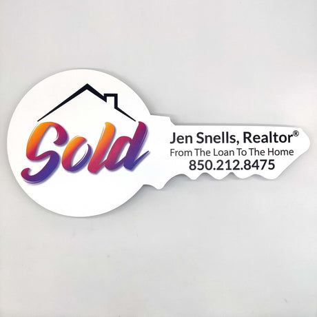 Printed Round Key Shaped Prop - Real Estate Store