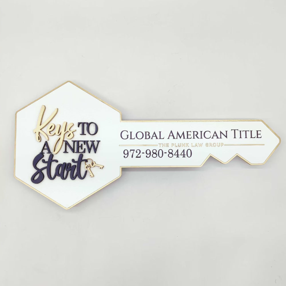 Key To A New Start Realtor White Sign