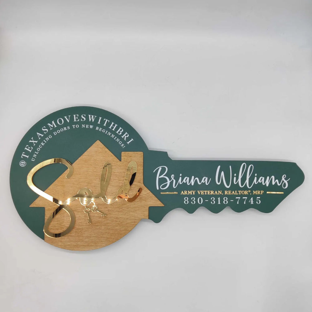 Hunter Green Sign with gold accents