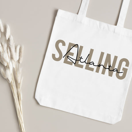 Real Estate Canvas Tote Bag «Selling 'your state'» - Real Estate Store