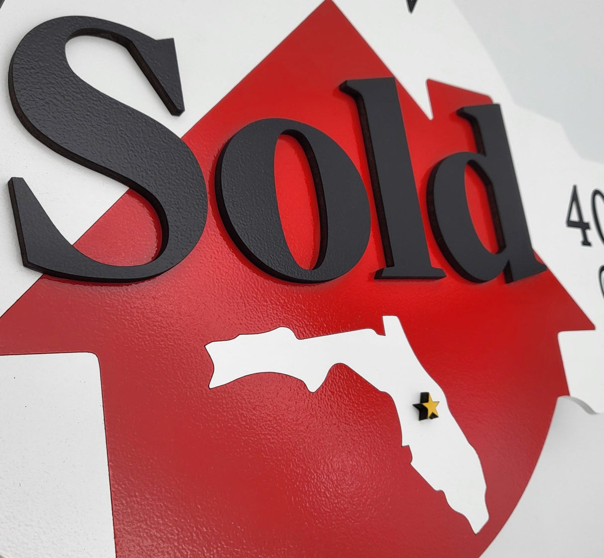 Real Estate Round Key With Painted House & State Outline for Realtors - Real Estate Store