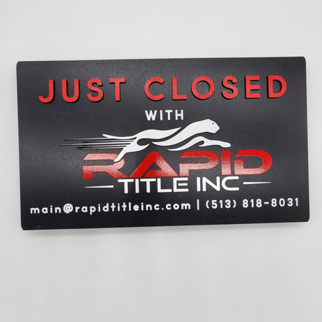 Rectangle Shaped Prop Sign «Just Closed» - Real Estate Store