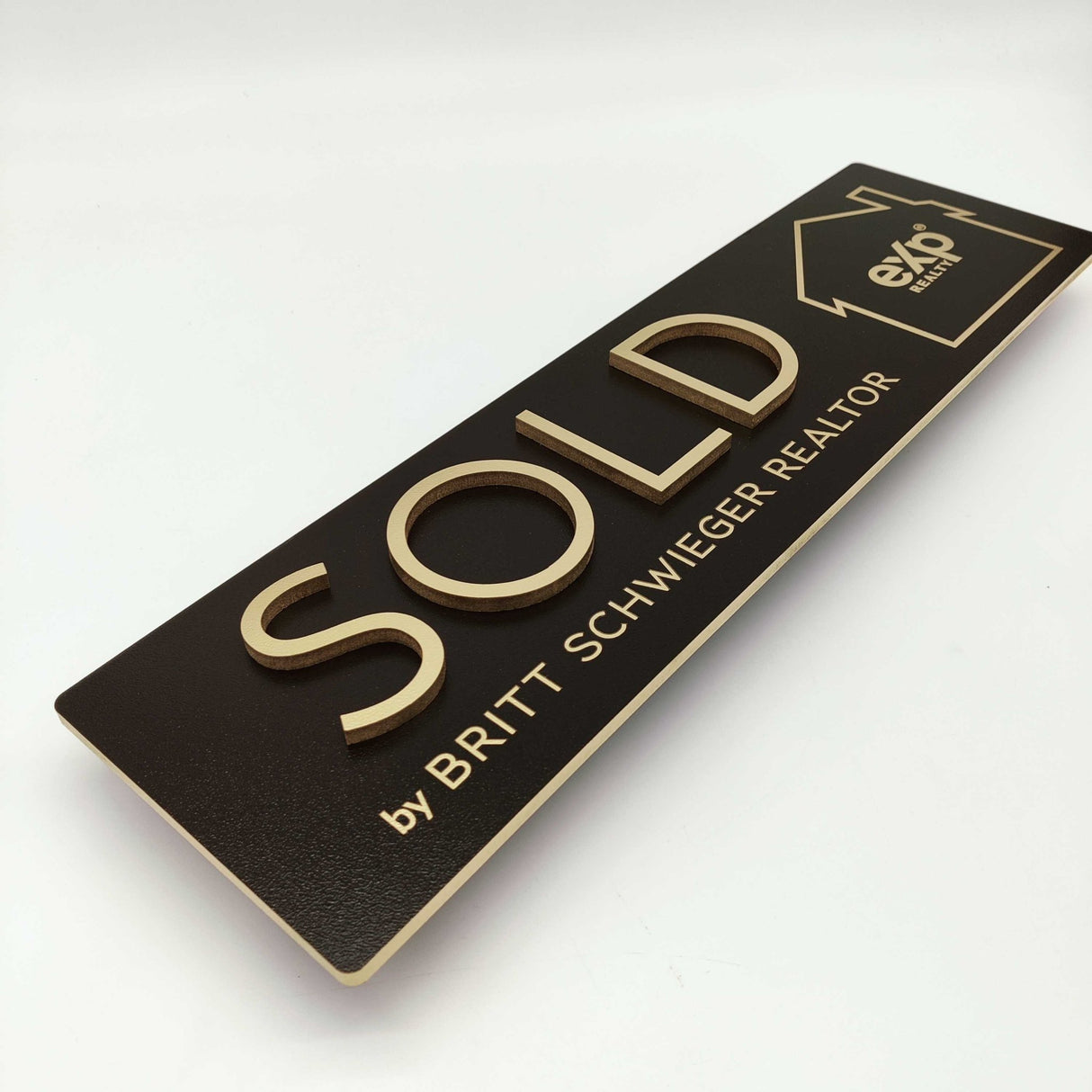 Rectangle Shaped Props Sold Rectangle Sign with a 3D Cutout - Real Estate Store