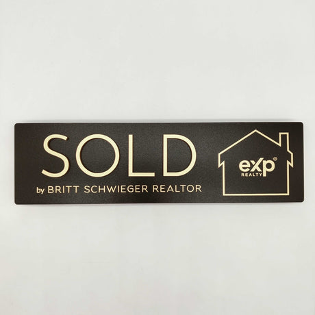 Rectangle Shaped Props Sold Rectangle Sign with a 3D Cutout - Real Estate Store