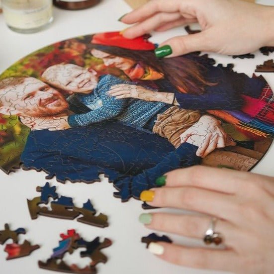 Round Custom Wooden Puzzle - Real Estate Store