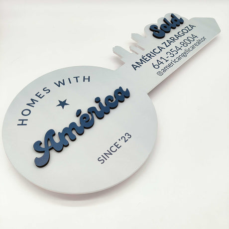 Round Shaped «3D Sold & Logo» Realtor Sign - Real Estate Store