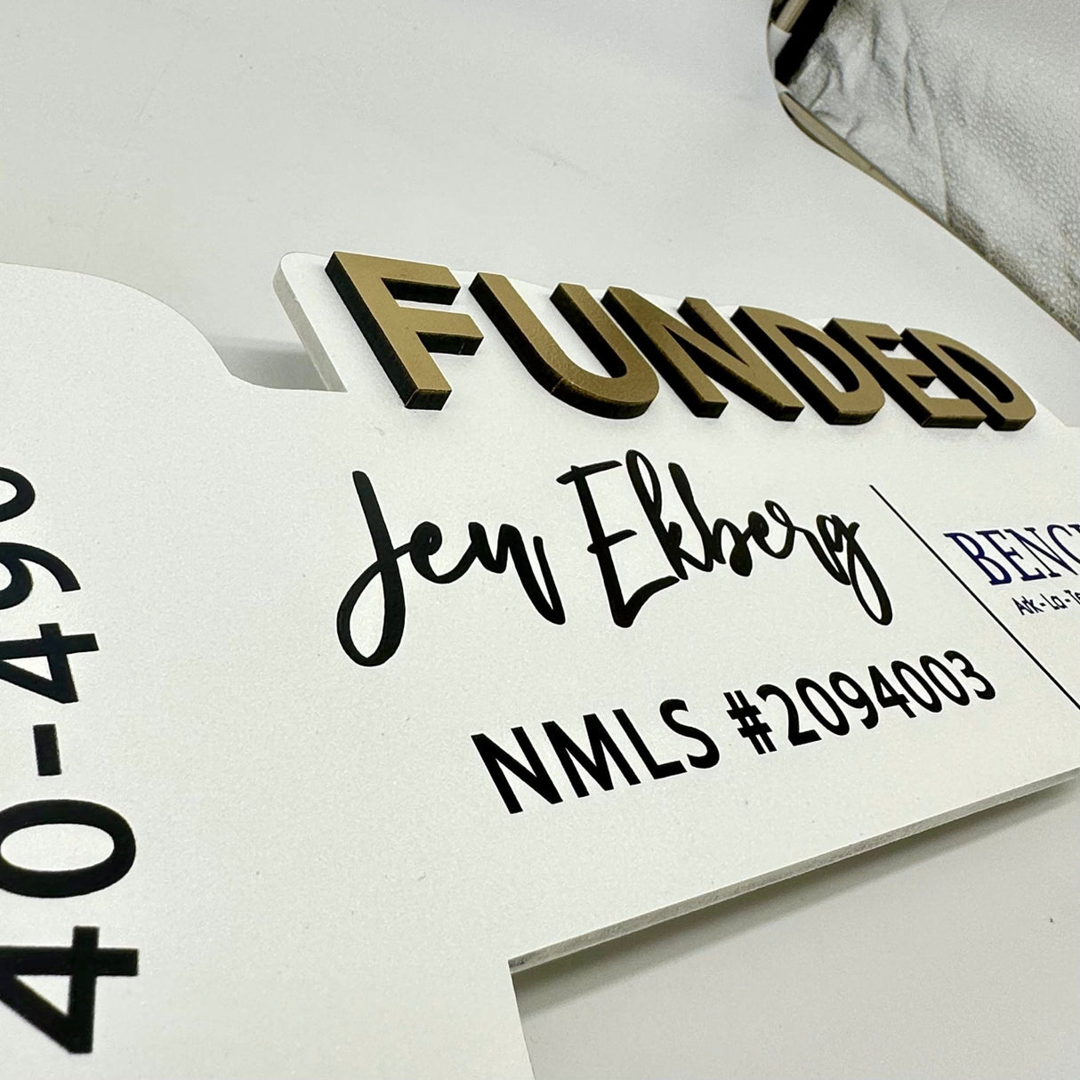 Round Shaped Funded Custom Round Key Sign - Mortgage Company with LOGO - Real Estate Store