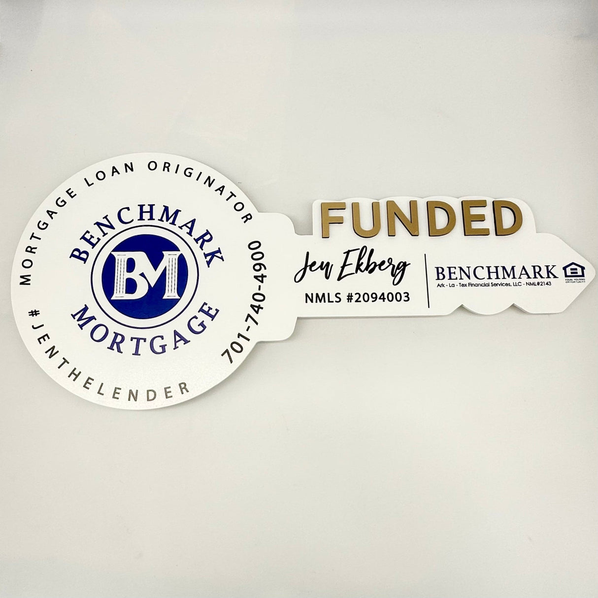 Round Shaped Funded Custom Round Key Sign - Mortgage Company with LOGO - Real Estate Store