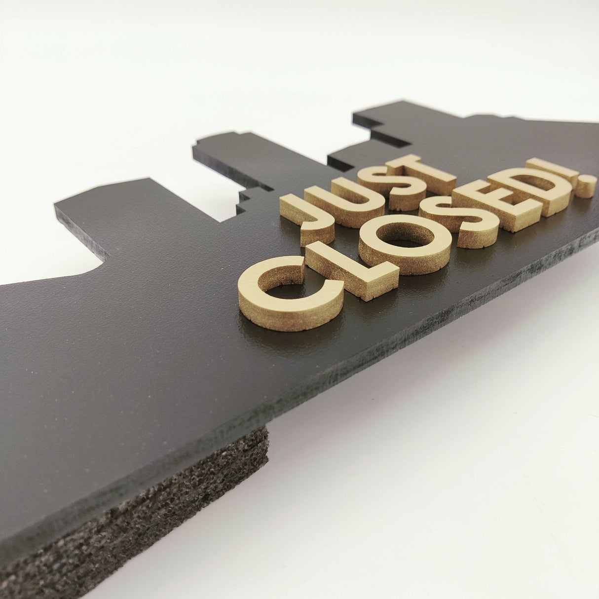 Round Shaped Just Closed Sign with 3D logo - Real Estate Store