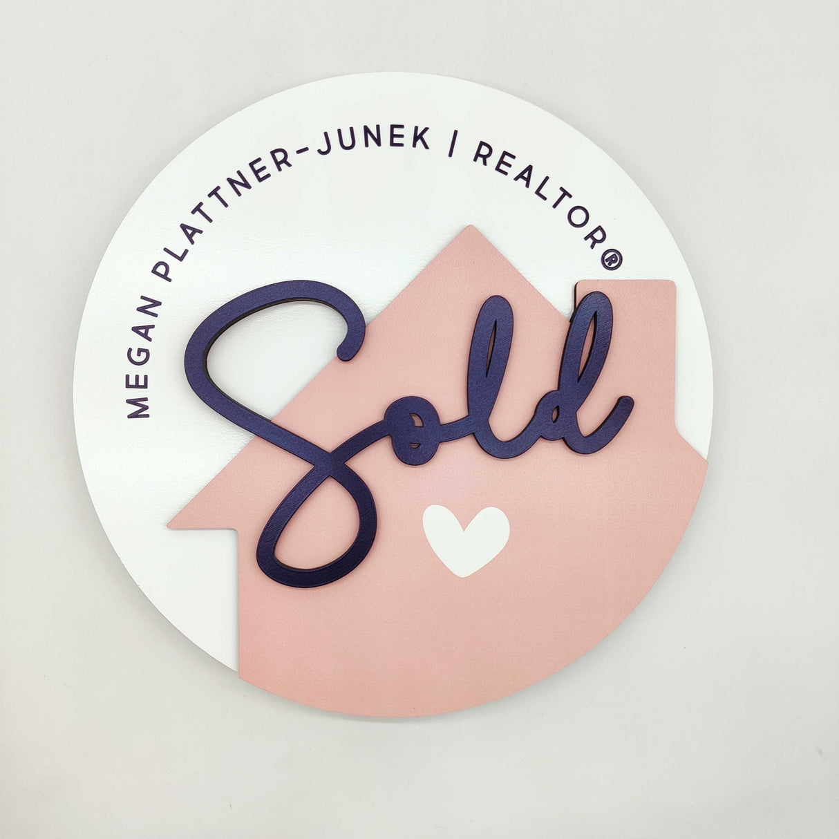 Round Shaped Sign Black "Sold" - Real Estate Store