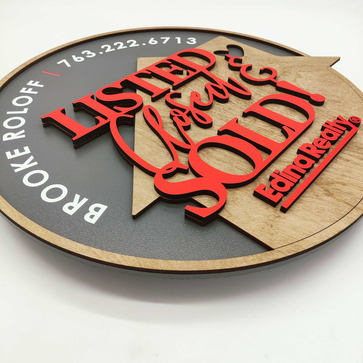 Round Shaped Sign «Listed, Closed & Sold» Round Sign - Real Estate Store