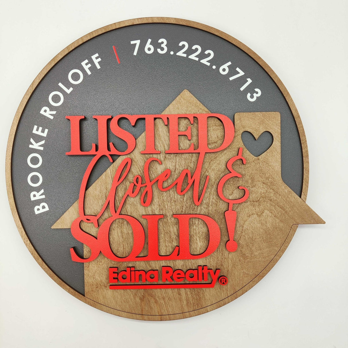 Round Shaped Sign «Listed, Closed & Sold» Round Sign - Real Estate Store