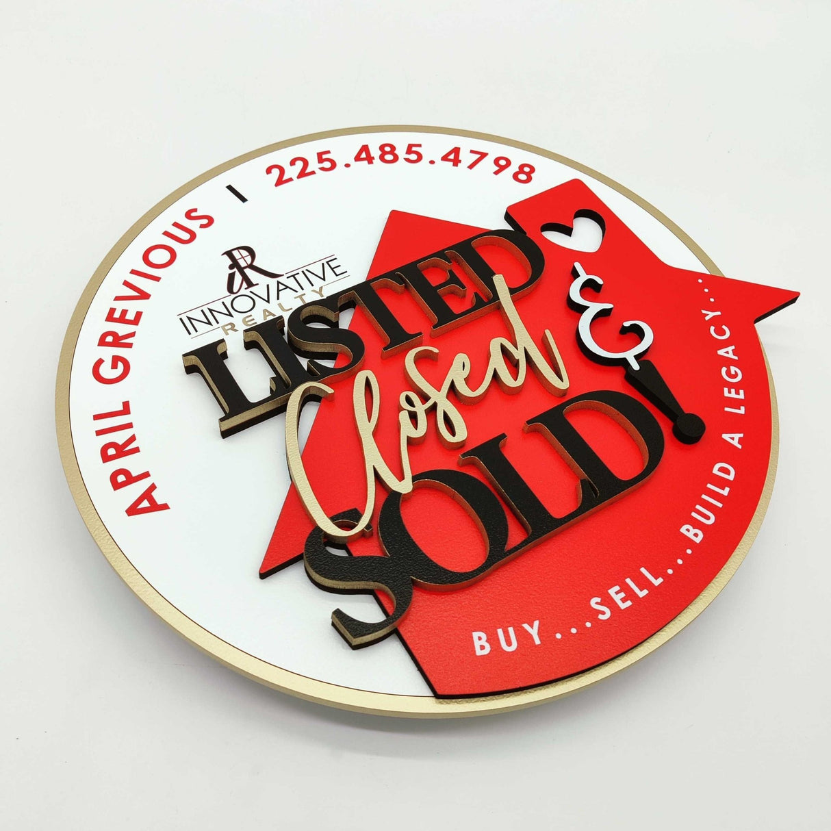 Round Shaped Sign Round Sign «Listed, Closed & Sold» - Real Estate Store