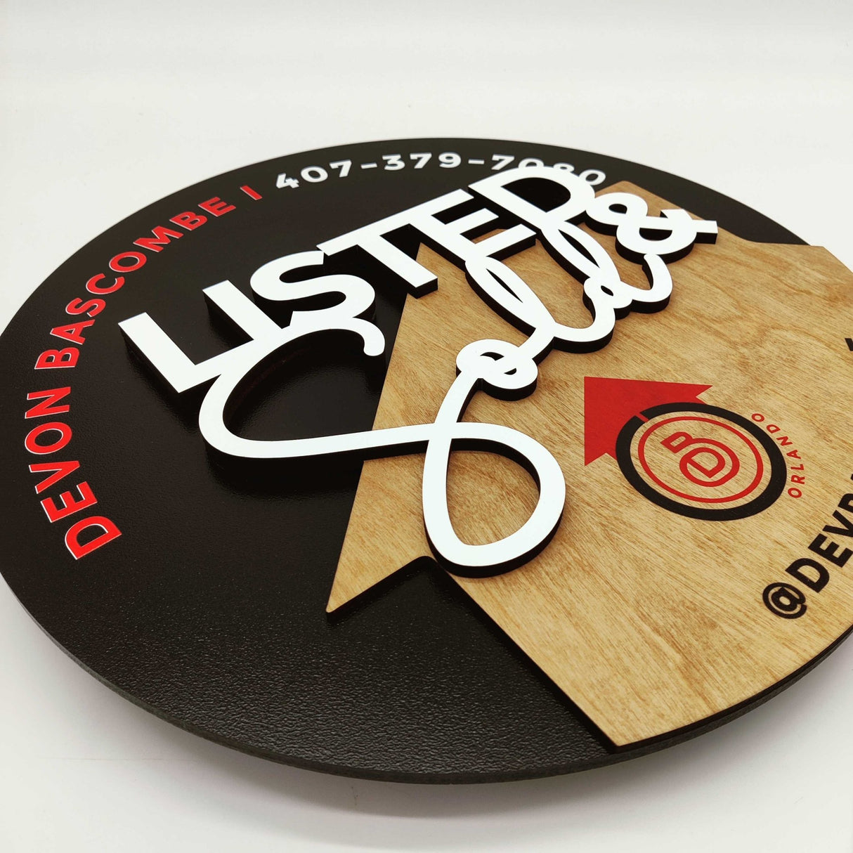 Round Shaped Sign Round Sign «Listed & Sold» - Real Estate Store