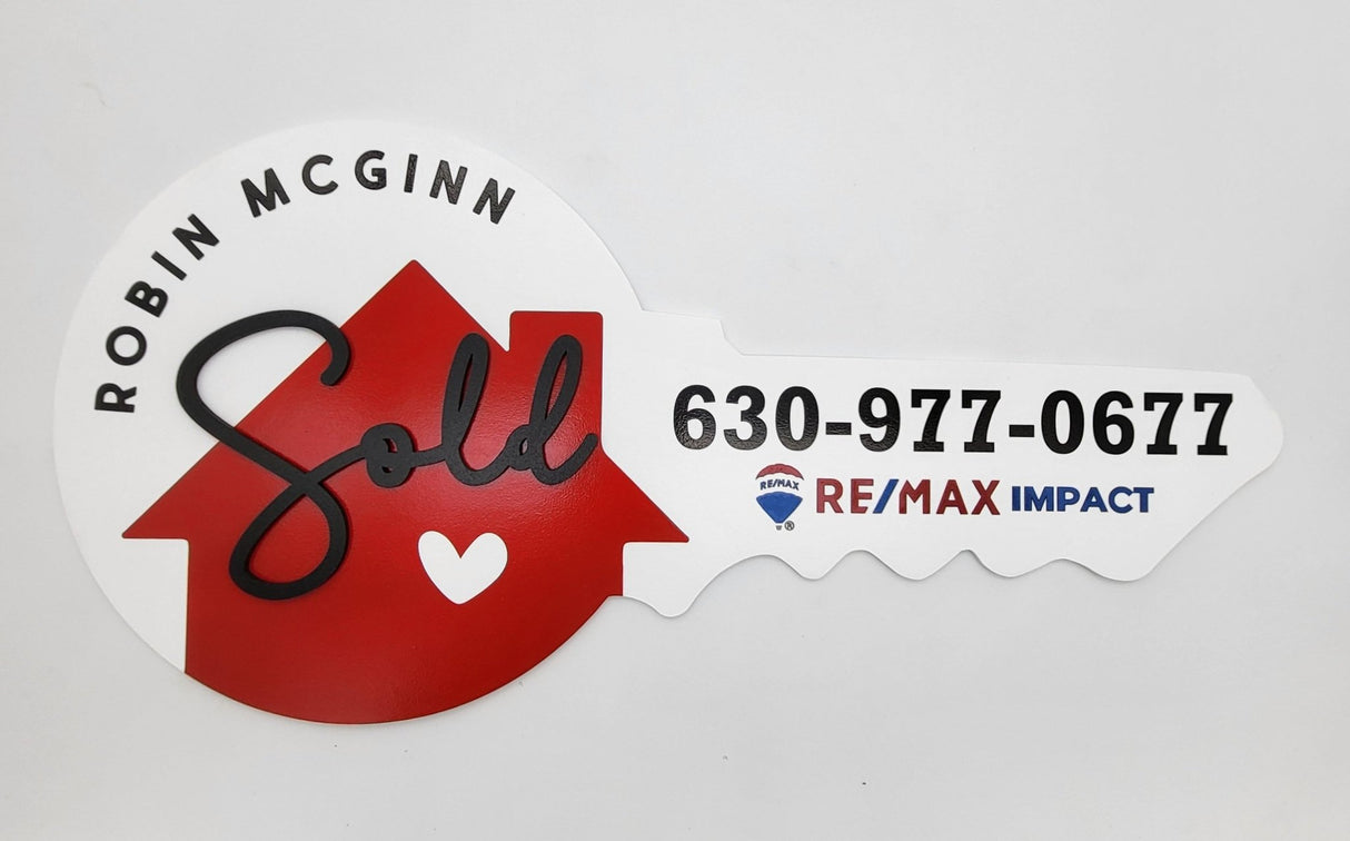 Round Shaped «Sold» Round Real Estate Agent Key Sign - Real Estate Store