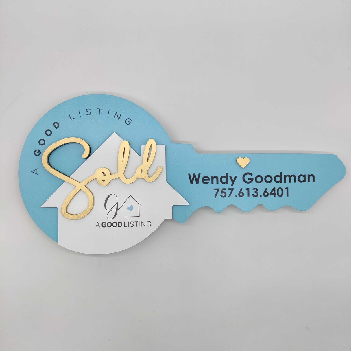 Round Shaped «Sold» Tiffany Blue Realtor Sign - Real Estate Store
